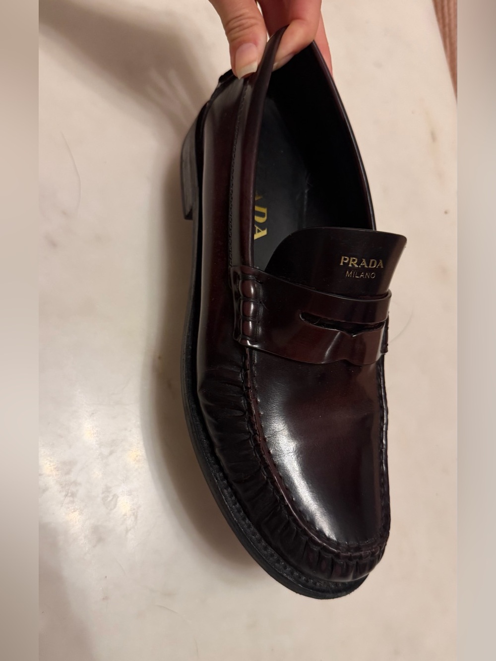 Authentic Prada Ruched Toe Penny Loafer in 38 EU - Picture 6 of 8